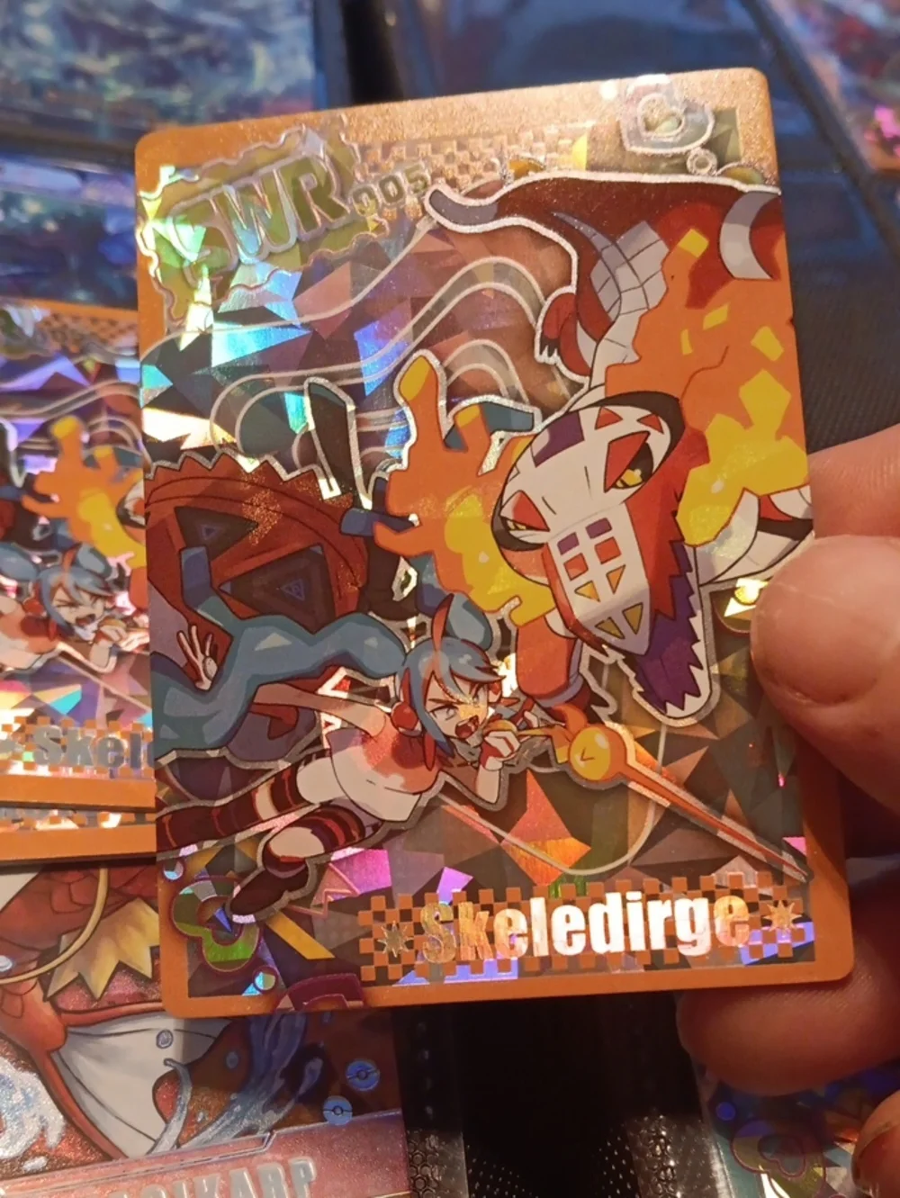 Pokemon Orange & Blue Skeledirge Holographic Trading Card